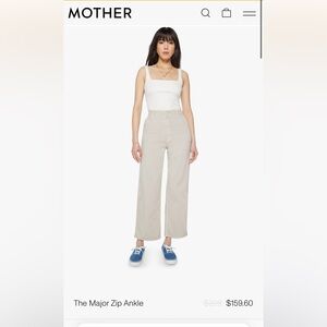 Mother Jeans ‘The Major Zip’ in Oatmeal, Size 28 new with tags